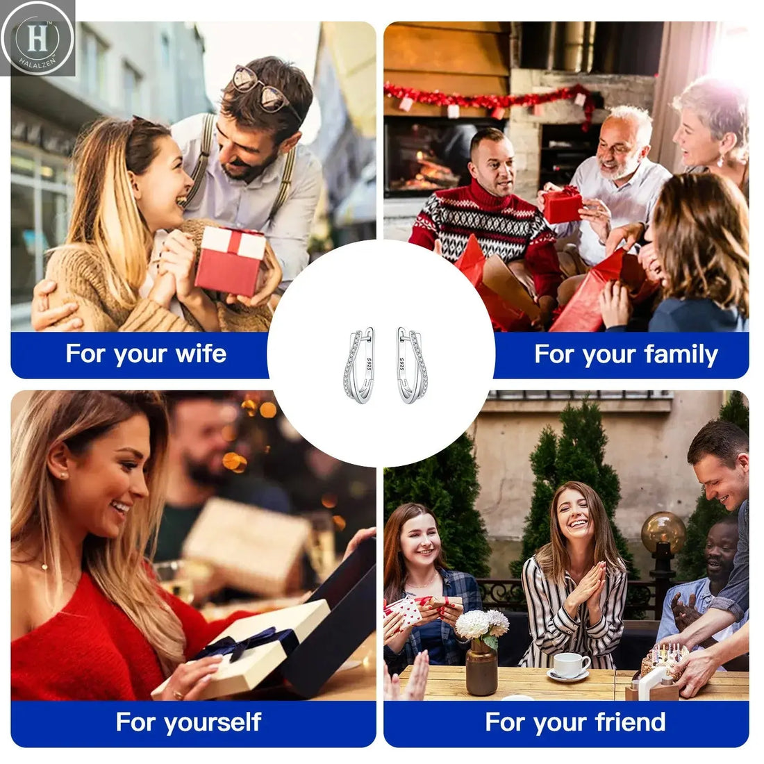 925 Sterling Silver Star Twisted Line Earrings Jewelry Versatile Hoop Earrings For Women Jewelry Fine Birthday Party Gifts HALALZEN