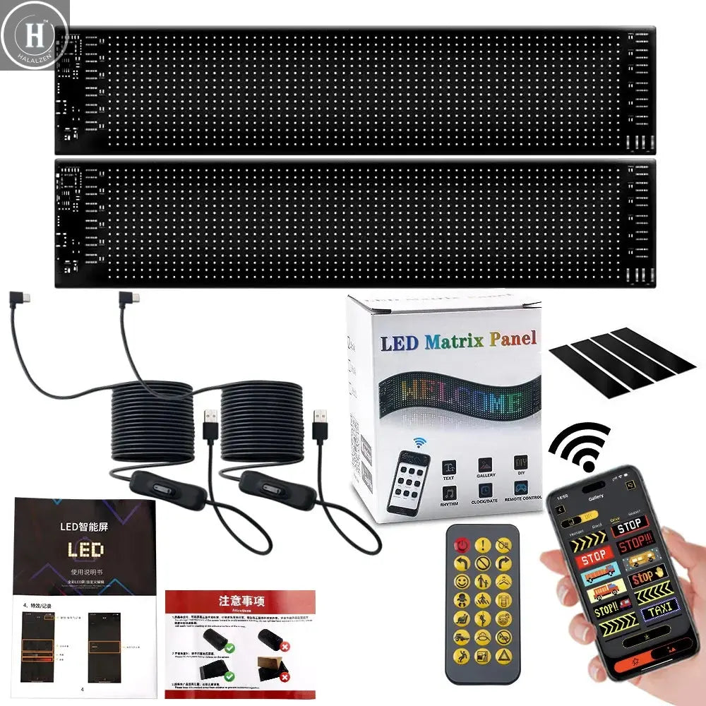 2PCS Devil Eyes Light Car Window Flexible LED Display Screen Matrix Pixel Panel Demon Dynamic Eye Light For Car Truck Windshield HALALZEN