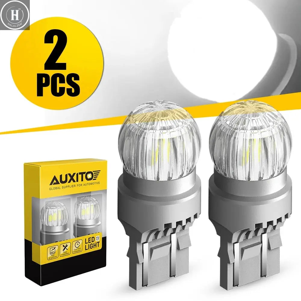 2x AUXITO T20 7443 7440 W21W W21/5W LED Bulb DRL Parking Reverse Lamp Stop Brake Signal Light White/Red/Yellow 12V 360° Lighting HALALZEN