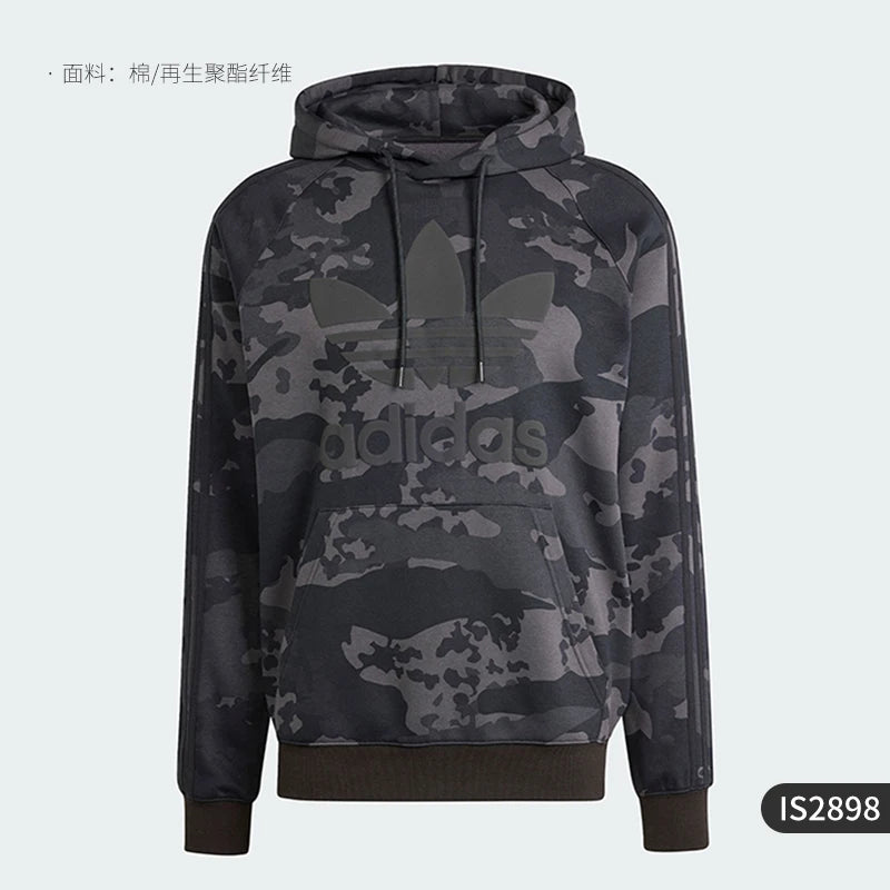 Adidas Official Authentic Three Stripes Men's Camouflage Casual Sport Hoodie IS2898
