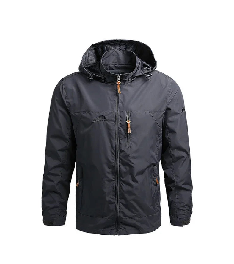 Men Retro Camping Jacket Waterproof Windbreaker Winter Hooded Zip-Up Jackets Man Softshell Army Jacket Cargo Coat Outwear