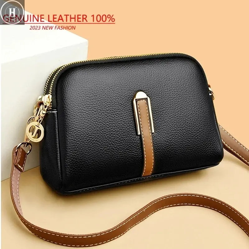 100% Genuine Leather Shoulder bag Women Handbag Designer Cowhide Flap Bag Luxury Women's Messenger Bags Crossbody Bags For Women HALALZEN
