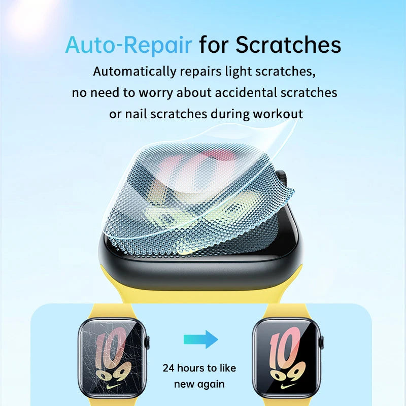 Baseus 2Pcs Nano Screen Protector For Apple Watch 8 7 6 SE SE2 5 4 Soft Hydrogel 40/41/44/45mm Full-coverage Protective Film