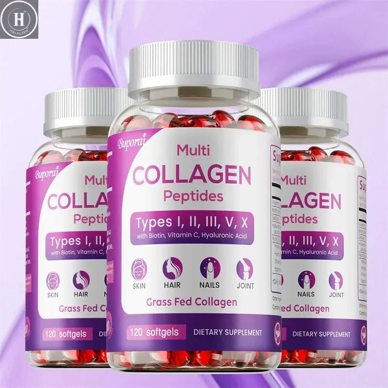 Collagen Peptides - Nourishes The Skin, Slows Down Aging, Promotes Healthy Hair, Strong Nails, and Improves Intestinal Digestion HALALZEN