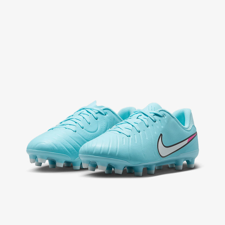 Nike genuine 2025 children's low cut lightweight, anti slip and wear-resistant football shoes DV4348-401