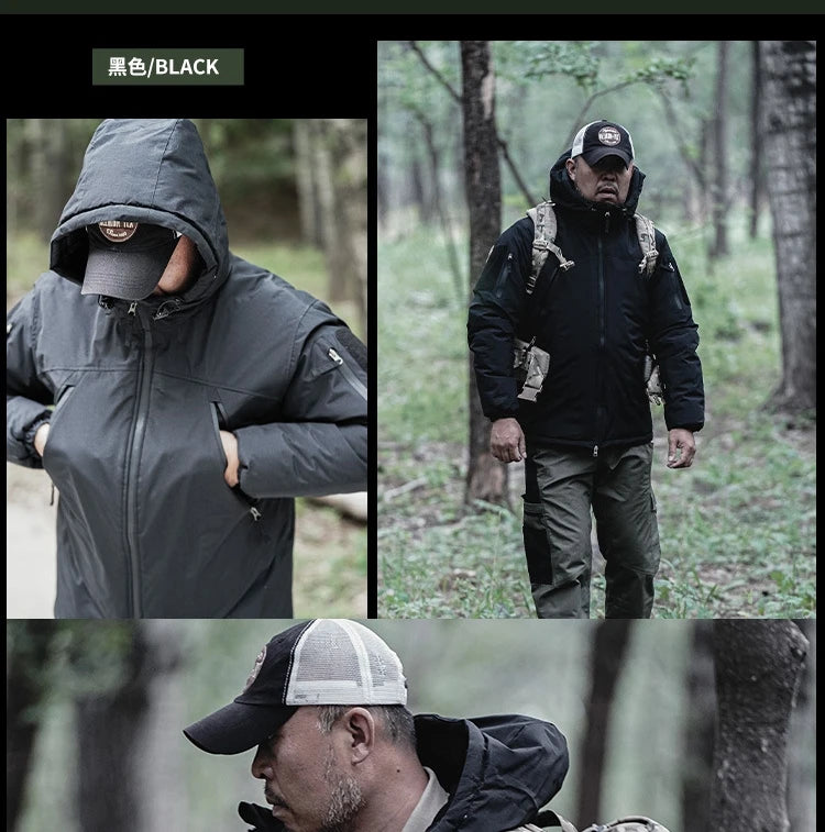 2.0 Upgrades Tactical Jacket Men Outdoor Hiking Windproof Warm Hooded Windbreaker Coat Camo Cotton Clothes Winter Jackets Male