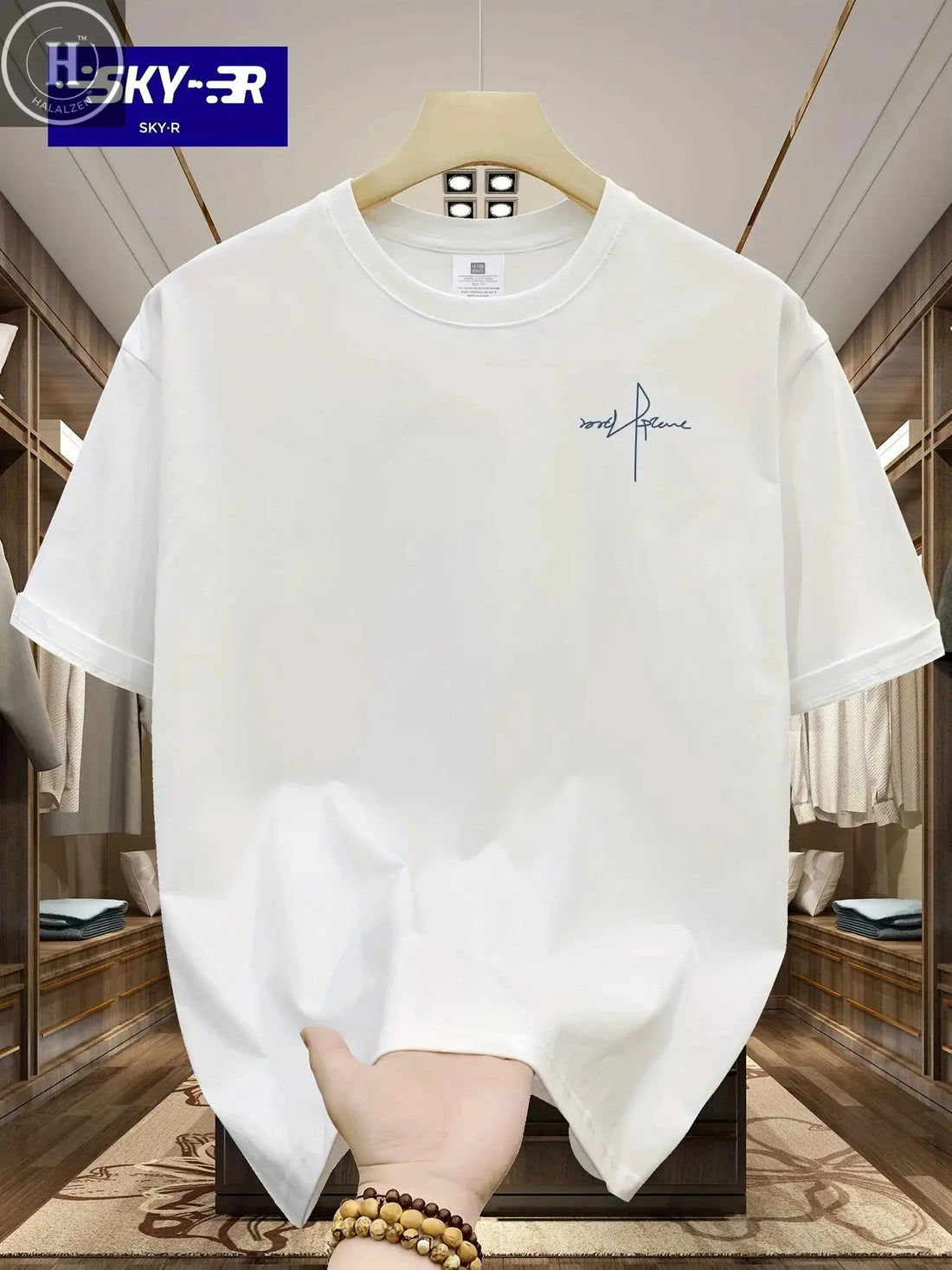 Summer Men's 100% Cotton Casual Sports Loose Large Size Letter Pattern Printed Comfortable Round Neck Short Sleeve T-shirt Top HALALZEN