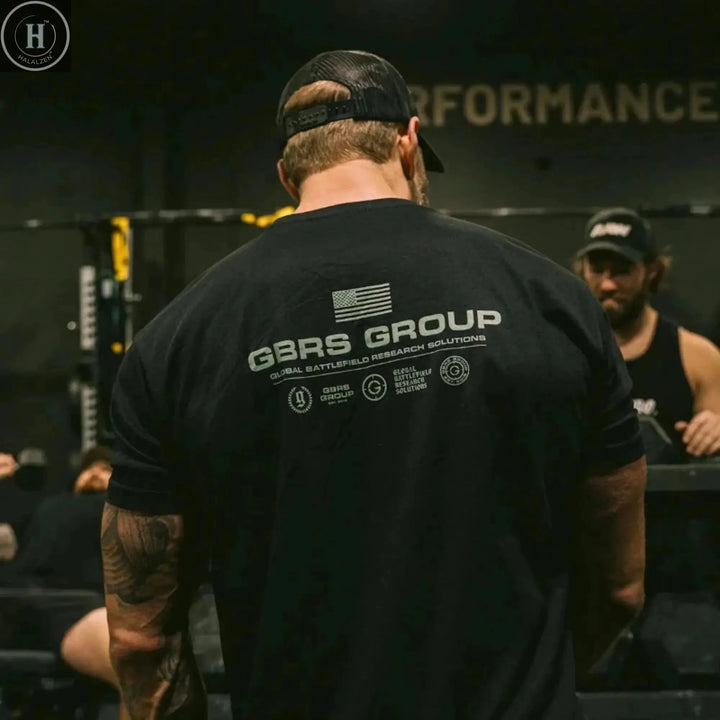 Summer Men's Sports Casual Loose Breathable 100%Pure Cotton Letter Printed Round Neck T-shirt Sports Fitness Short Sleeved Shirt HALALZEN