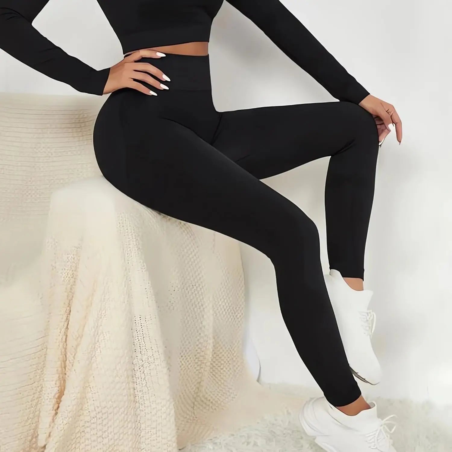 2 Pack High Waisted Leggings for Women-Soft Athletic Tummy Control Pants for Running Yoga Workout