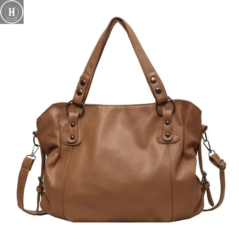 Female Hobo Handbag Large Capacity Shoulder Bags Big Stylsih Casual Tote Bag Ladies A4 Soft Leather Crossbody Bags Business Sac HALALZEN