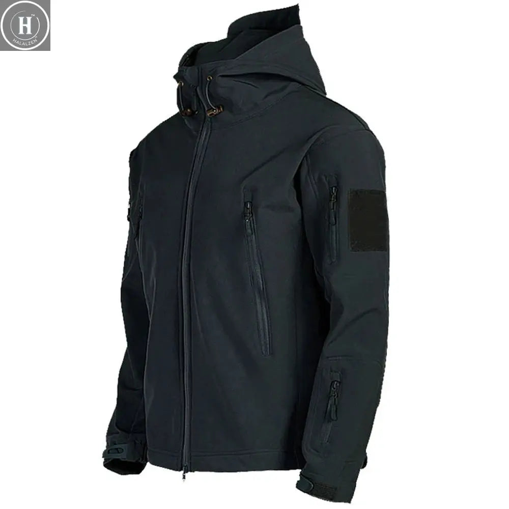 Military Shark Skin Soft Shell Jackets Men Tactical Windproof Waterproof jacket men Army Combat Jackets Mens Hooded Bomber Coats HALALZEN