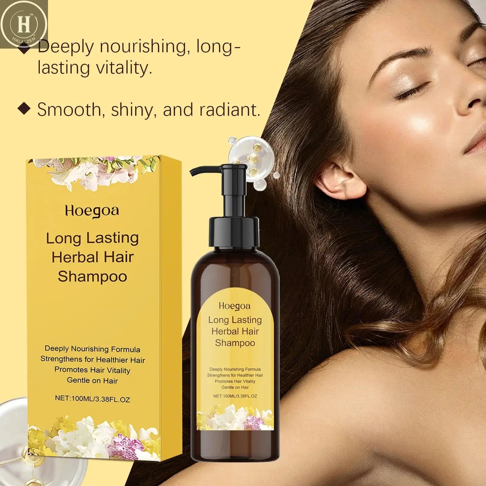 Jasmine Hair Nourishing Shampoo Repair Damaged Improve Thicken Scalp Irritating Treatment Control Dandruff Hair Growth Shampoo HALALZEN