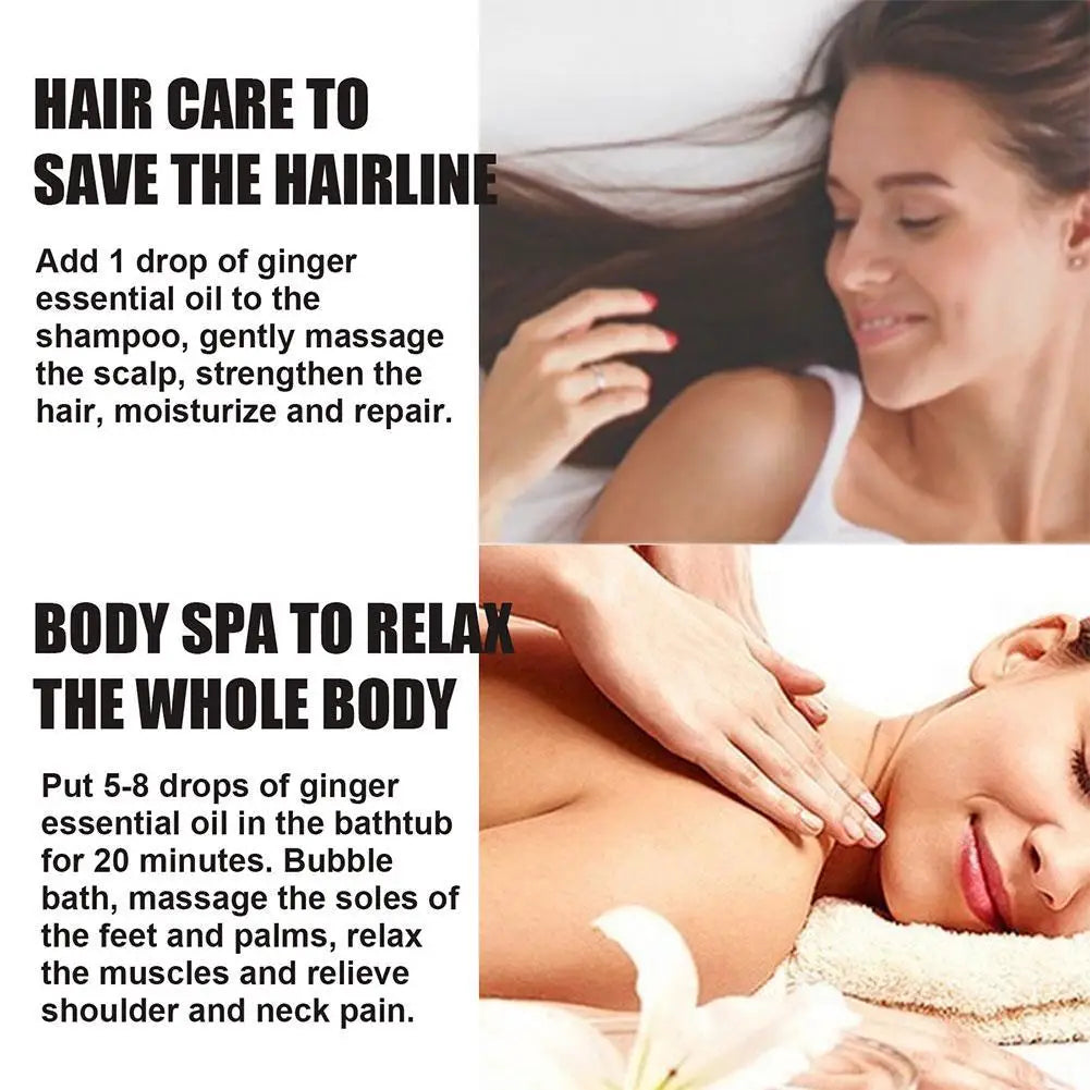 EELHOE Essential Oil Natural Ginger Slimming Lymphatic Drainage Therapy Anti Aging Plant Massage Essential Oils Free Shipping HALALZEN