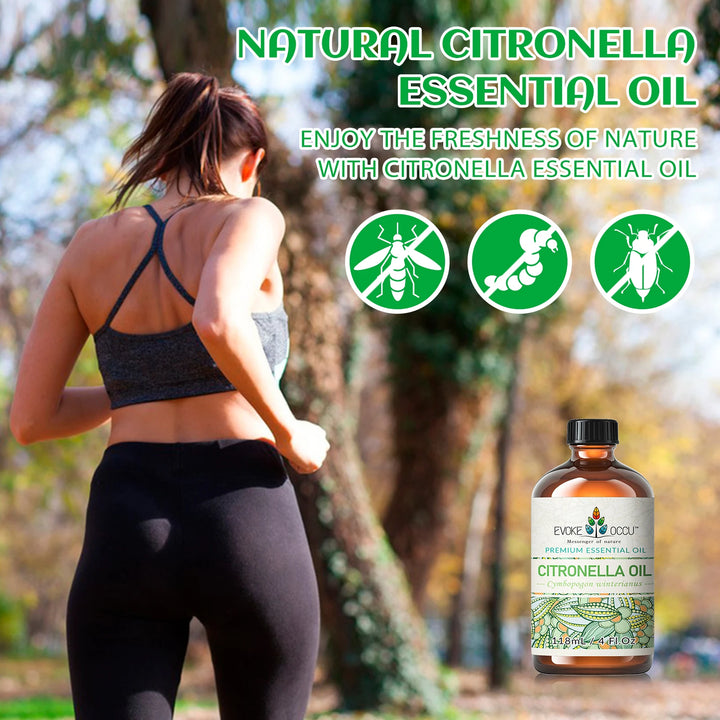 EVOKE OCCU Citronella Essential Oils, 118ML/4 Fl.Oz. Undiluted Oil for Cleaning, Air Freshening, Diffuer, Humidifier, Purifier