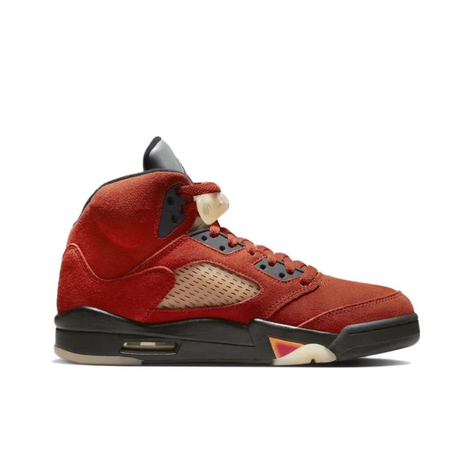 Original Air Jordan 5 'Bulls' For Men's Red and White Retro Classic Basketball Shoes Casual Sneakers