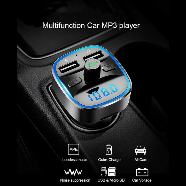 T25 MP3 Player Fast Charging Dual USB Charger Car Bluetooth 5.0 FM Transmitter