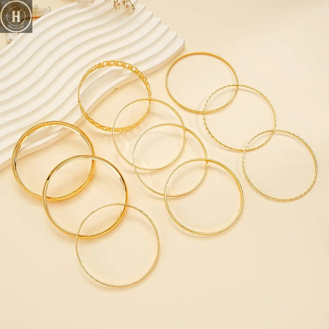 10 Pcs Punk Trendy Multilayer Bracelets Set for Women Elegant Delicate Twist Sparkling Adjustable Bangles Jewelry Couples Gifts HALALZEN