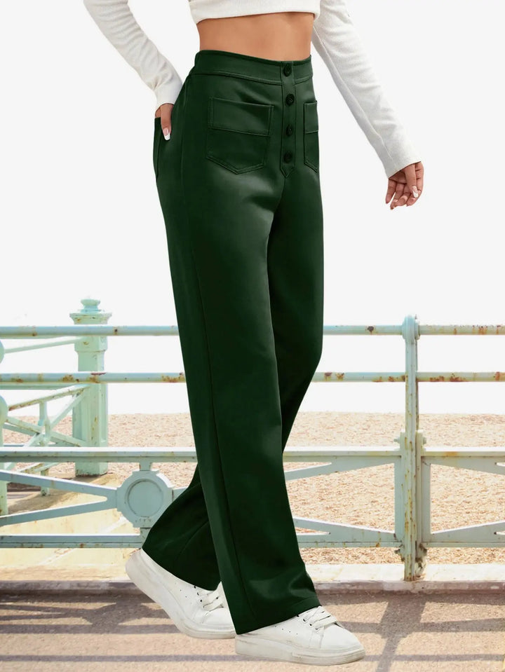 Women Sweatpants 2024 High-Waisted Multi-Pocket Cargo Pants Elegant Full-Length Casual Pants Blackish Halalzen UK