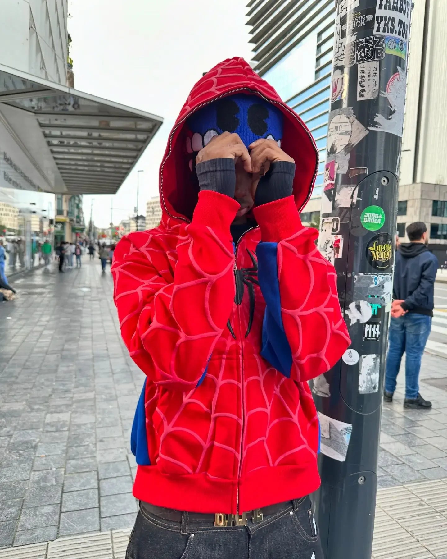 Y2k Retro Gothic America Spider Foaming 3d Print Hoodies Fashion Oversized Loose Full Zipper Hoodie Men Jacket Street Sweatshirt