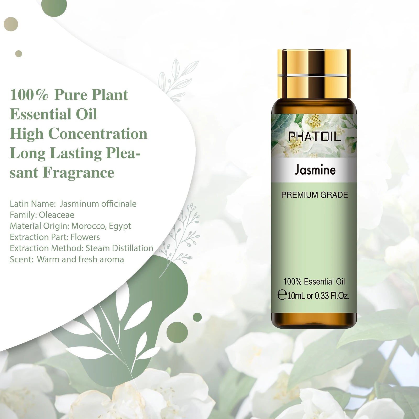 PHATOIL 10ml Sweet Orange Pure Essential Oil with Dropper for Humidifier Diffuser Myrrh Pine Needles Tangerine Thyme Aroma Oils HALALZEN