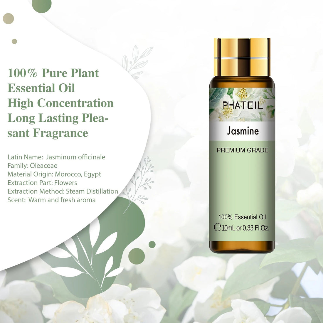 PHATOIL 10ml Sweet Orange Pure Essential Oil with Dropper for Humidifier Diffuser Myrrh Pine Needles Tangerine Thyme Aroma Oils HALALZEN