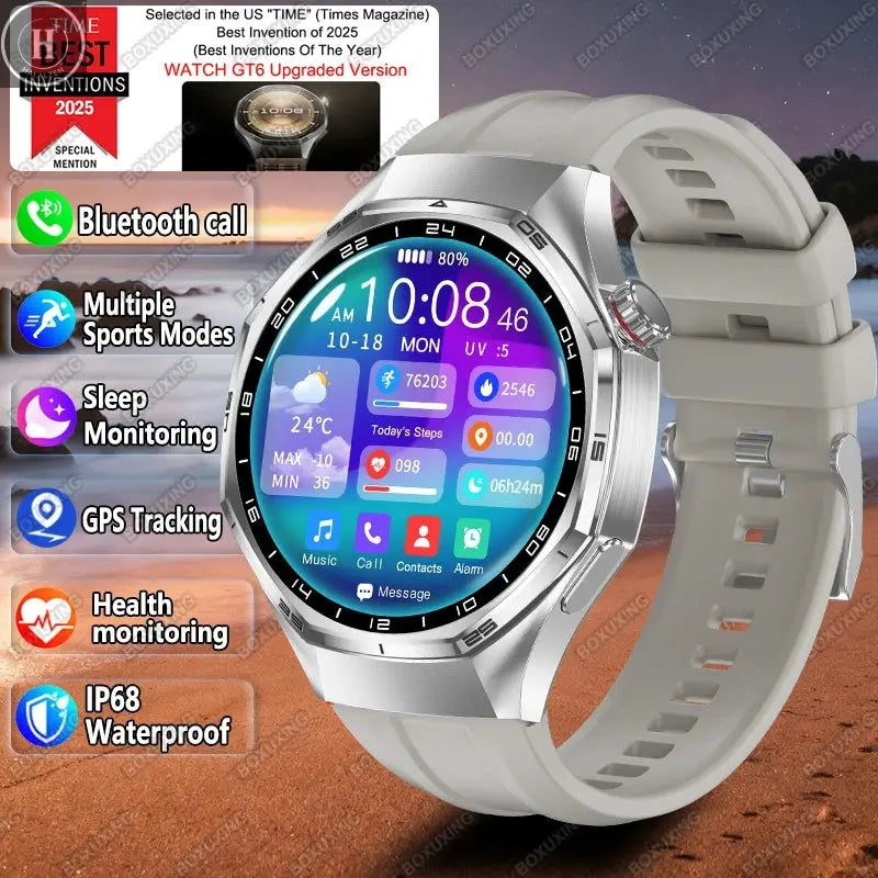 2026 New Watch 6 Pro Smart Watch AMOLED Screen GPS Tracker HD Bluetooth Call Waterproof Sports Health Monitoring Smartwatch Men HALALZEN