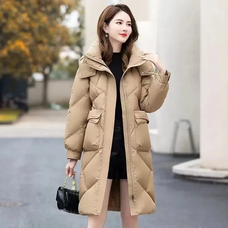 Winter Jacket Women's Parkas Puffer Coat 2023 New Long Down Snow Jackets Female Hooded Waterproof Cotton Padded Parka Outerwear