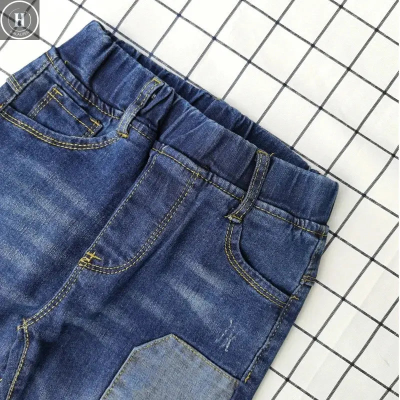 DIIMUU 4-11 Years Kids Jeans Trousers Clothing Boy Jeans Children Denim Pants Spring Autumn Baby Long Pants Toddler Bottoms HALALZEN