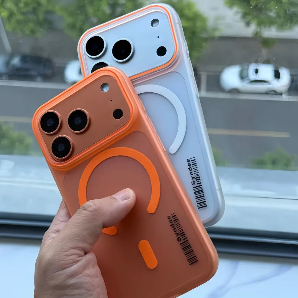 Luxury Matte Translucent Barcode Magnetic Case For iPhone 17 Air 16 15 14 13 12 11 Pro Max XR XS Plus MagSafe Charge Slim Cover