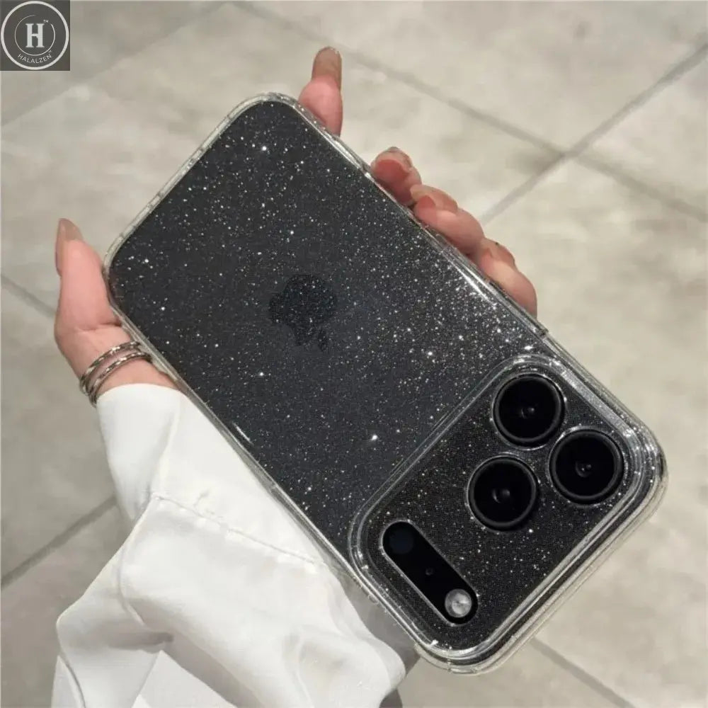 Luxury Bling Glitter Silicone Clear Phone Case For iPhone 17 Air 16 15 14 Plus 13 12 17 Pro Max 17Pro Transparent Soft TPU Cover Halalzen UK