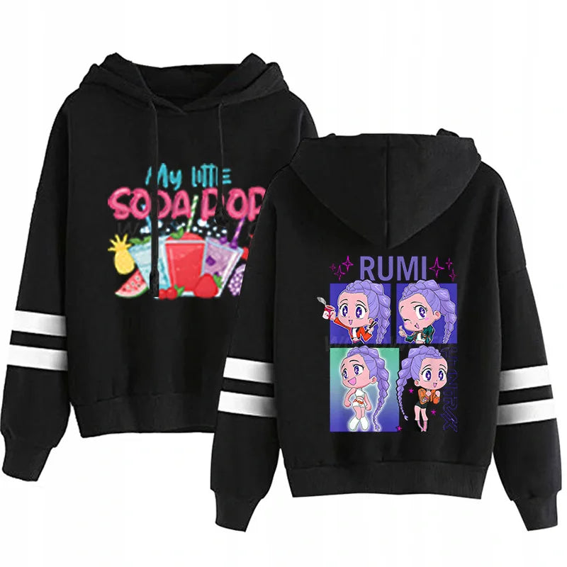 Kpop Demon Hunters Fashion Hoodie Long Sleeve Double Bar Trendy Streetwear