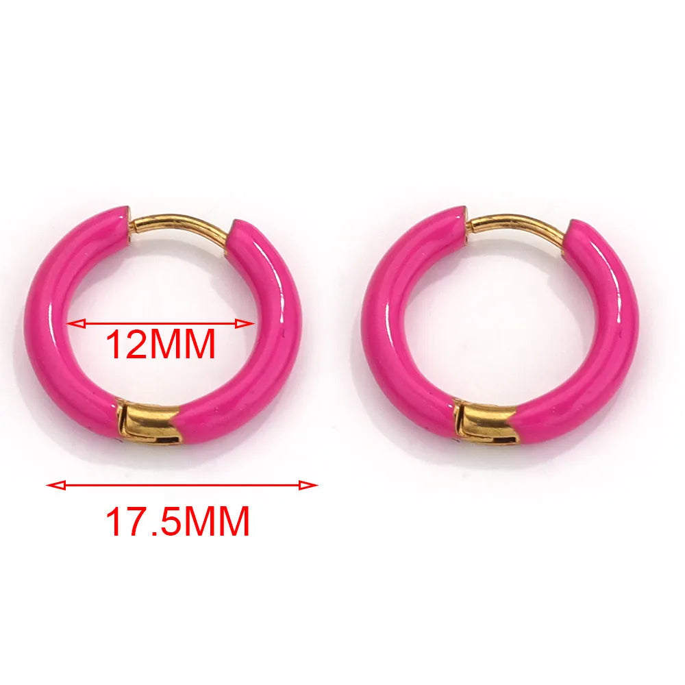 6pcs Stainless Steel Hoop Earrings Women Earrings Men Punk Hiphop Bijoux Gift Fashion Plated 18K Gold Jewelry Piercing Accessory