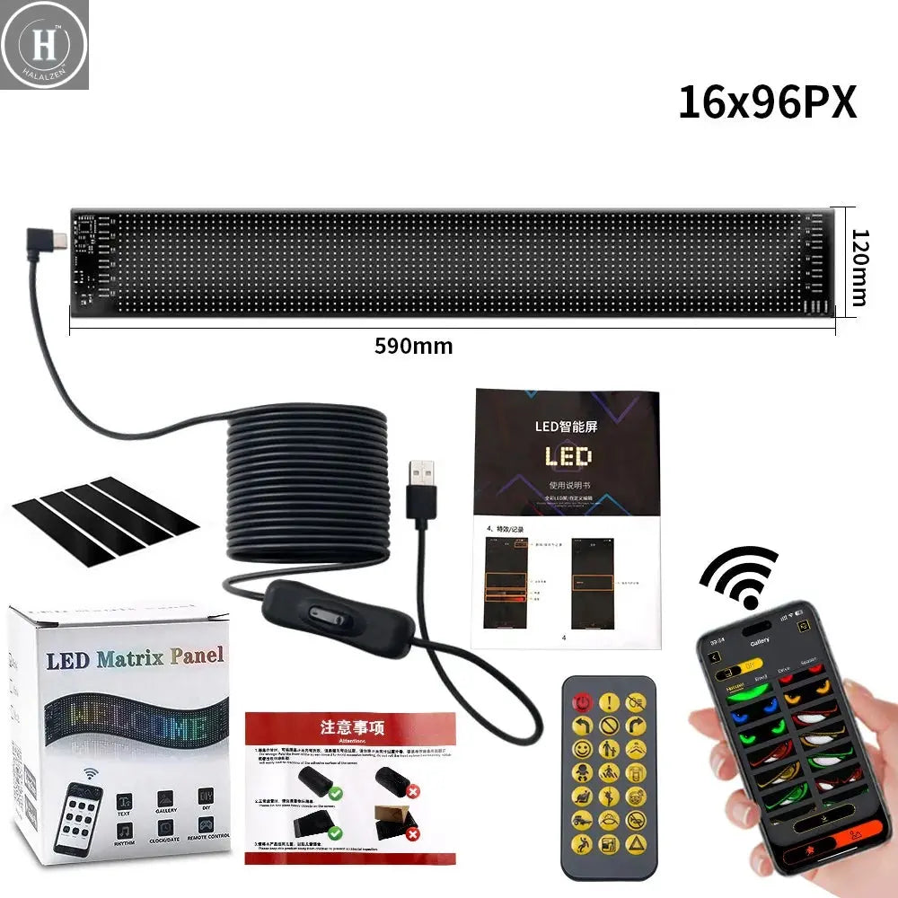 2PCS Devil Eyes Light Car Window Flexible LED Display Screen Matrix Pixel Panel Demon Dynamic Eye Light For Car Truck Windshield HALALZEN