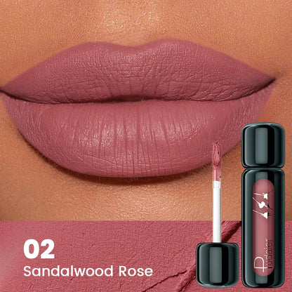 1pc Matte Velvet Lip Gloss, Highly Saturated Liquid Lip Mud, Non-Stick Long Lasting, All Skin Tones Compatible, 5 Shades Mixed P