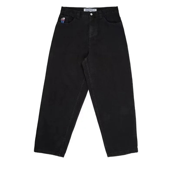 Polar big boy jeans black skateboarding denim pants y2k casual streetwear loose mens baggy jeans harajuku men clothing