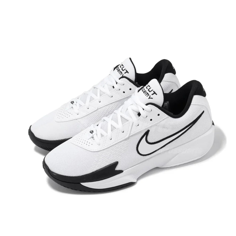 Nike Air Zoom G.T. Cut Academy Men's Low Top Basketball Shoes Comfortable Shock Absorbing Athletic Shoes Gray and White Colorway