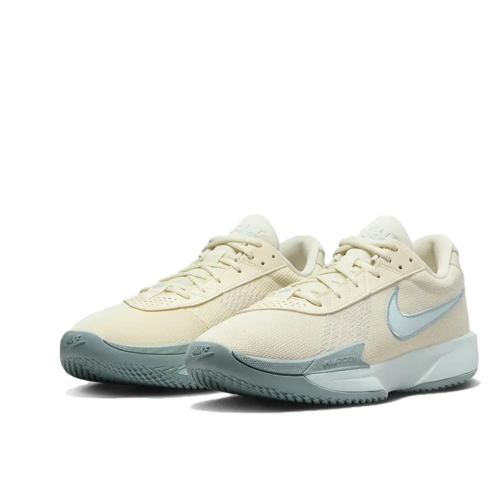 Nike Air Zoom G.T. Cut Academy Men's Low Top Basketball Shoes Comfortable Shock Absorbing Athletic Shoes Gray and White Colorway