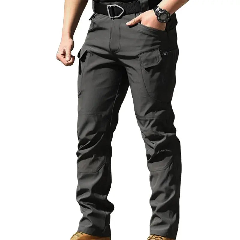 Men Fashion Cargo Pants Solid Color Multi-Pockets Waterproof Trousers Fall Casual Jogger Pants Sweatpants Halalzen UK