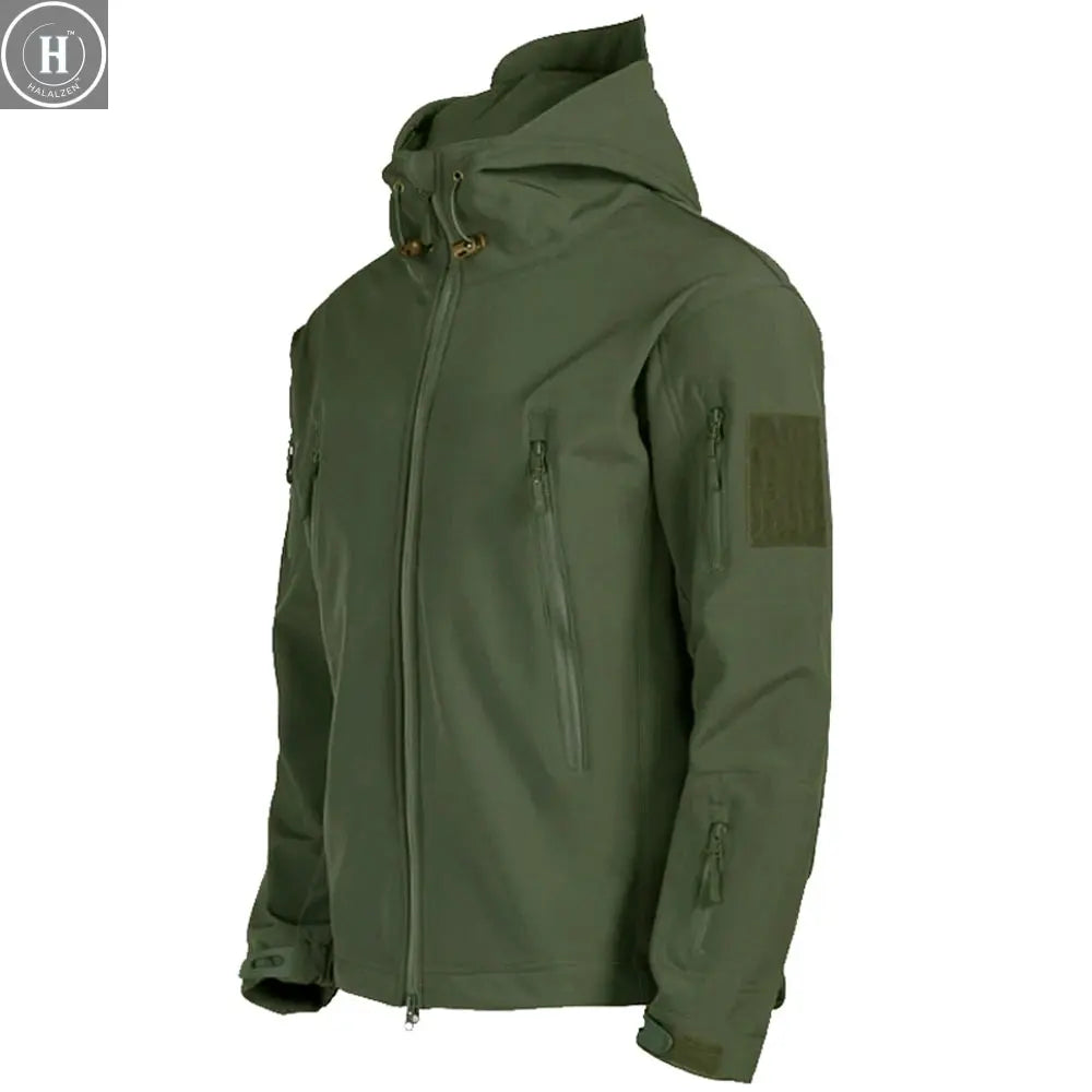 Military Shark Skin Soft Shell Jackets Men Tactical Windproof Waterproof jacket men Army Combat Jackets Mens Hooded Bomber Coats HALALZEN