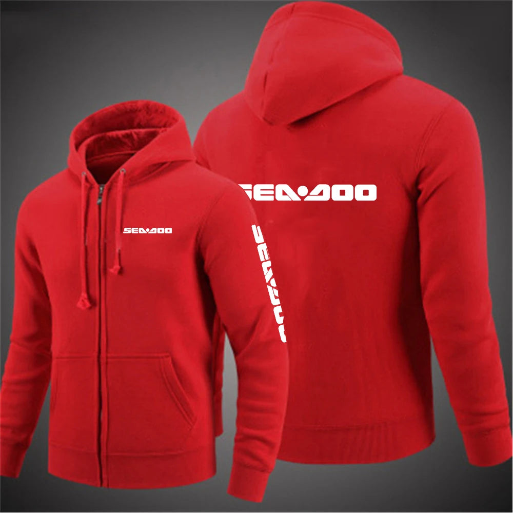 Sea Doo Seadoo Moto 2023 Men New Long Sleeves Cotton Solid Color Zipper Couples Hoodies Custom Sweatshirt Fashionable tops