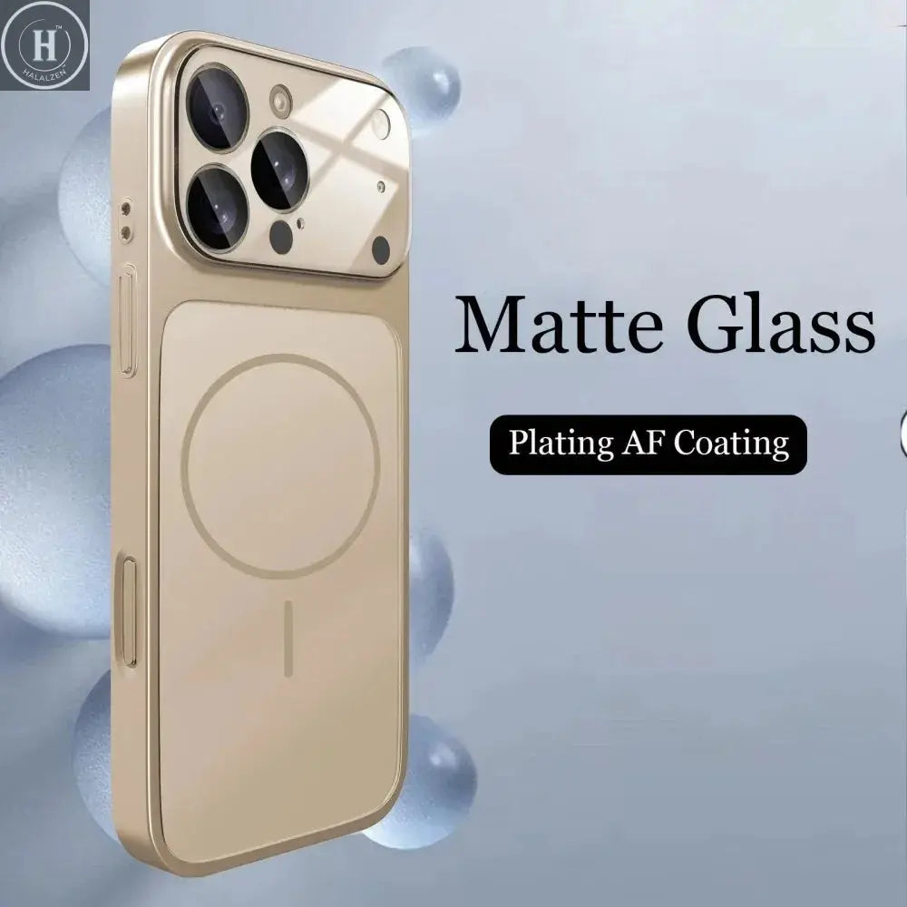 Glass Nano Matte Case For iPhone 17 Pro Max 17Air 17Pro 16 15 14 13 Pro Max Cover Magnetic Wireless Charge Armor Funda Halalzen UK