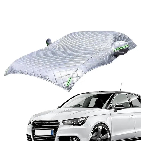 Winter Half Car Cover Auto Thicken Breathable Waterproof Snowproof Universal Car Anti Snow Frost Ice Shield Dust Protector Cover