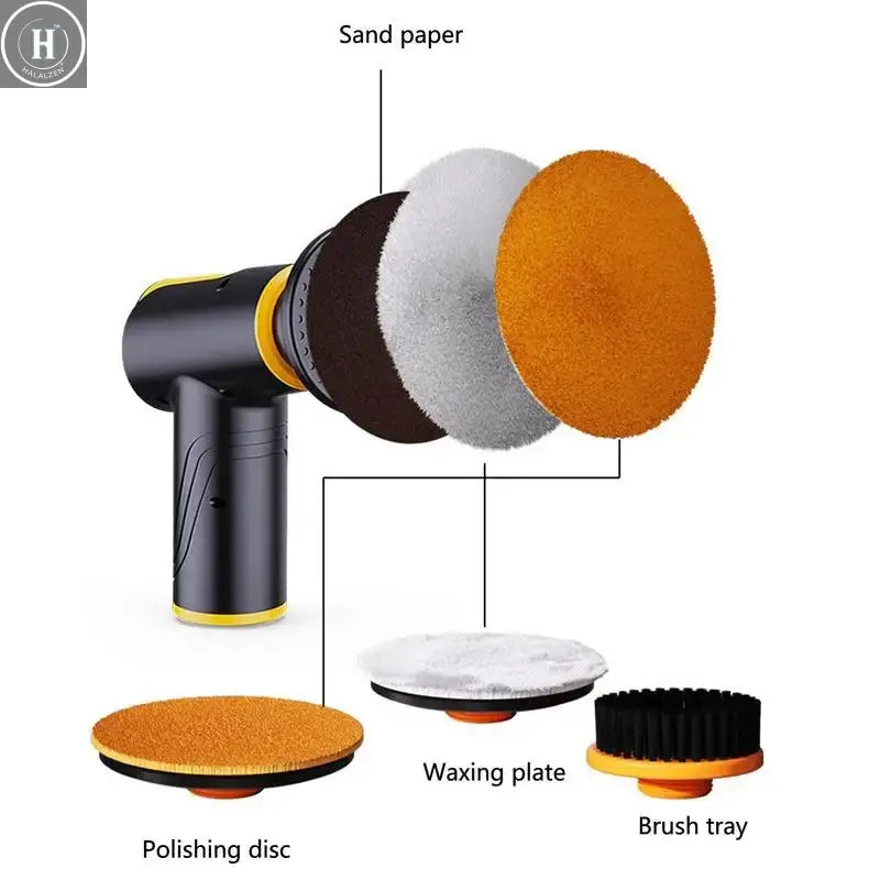 Cordless Car Polisher 4000mAh Buffer Polishing Machine 2 Speed Adjustable Mini Electric Wireless Polisher Auto Waxing Polishing HALALZEN