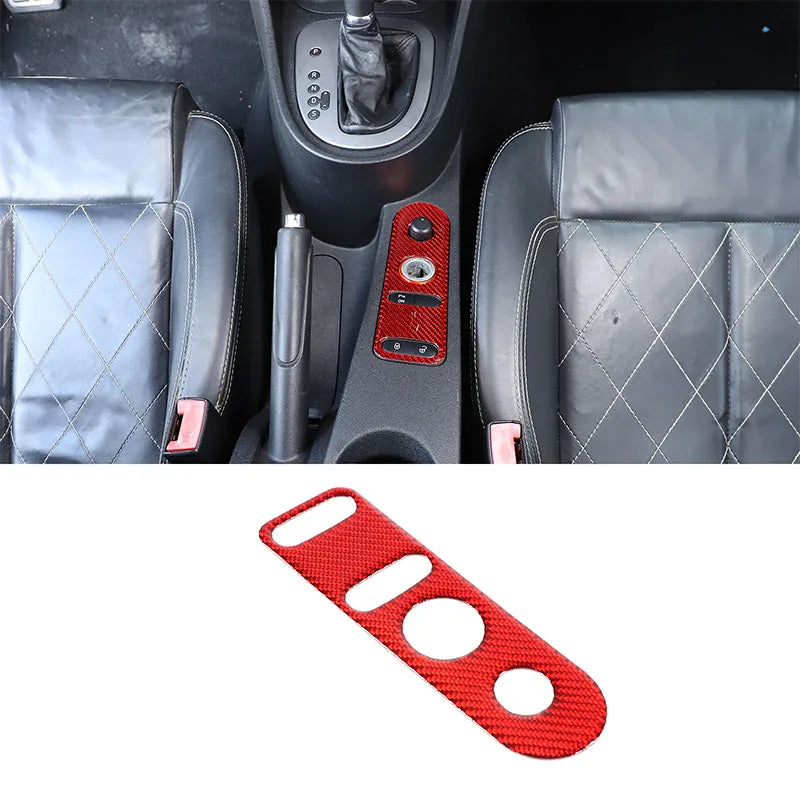For SEAT Leon León Mk2 1P 2008-2012 Soft Carbon Fiber Car Central Door Lock Button Frame Cover Sticker Car Interior Accessories