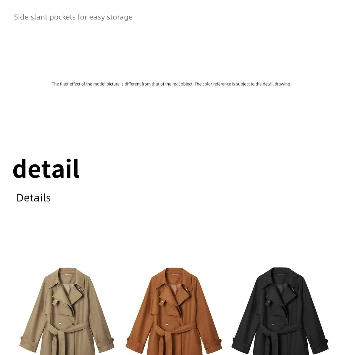 Iulv Spring & Fall New Arrival Korean Style Sense of Design Asymmetric Loose Casual Commuting Elegant Mid Length Long Length Trench Coat Outwear Women