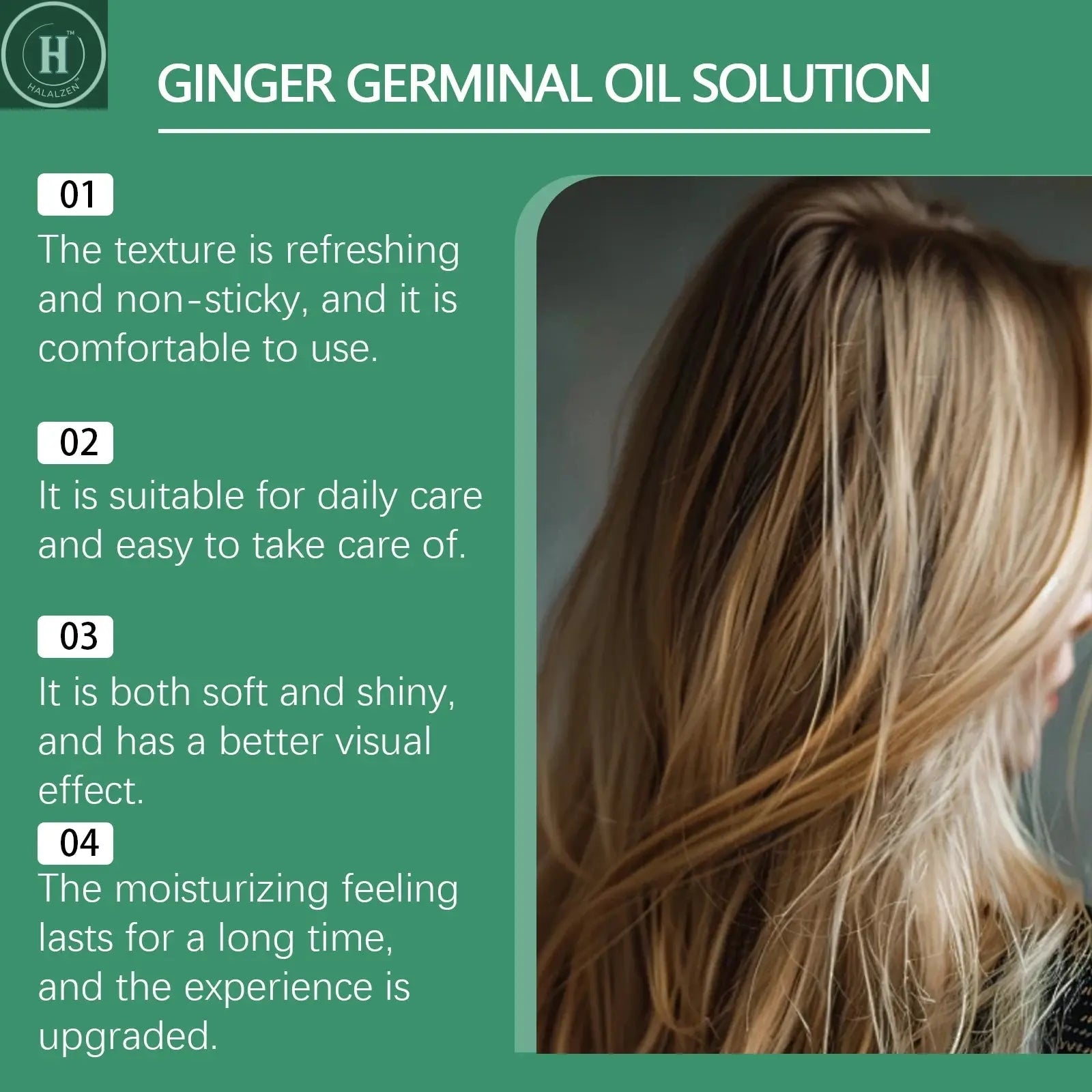 7 Days Fast Ginger Hair Growth Serum Prevent Hair Loss Scalp Treatment Thicker Longer Hair for Accelerate Growth Massage Hair HALALZEN