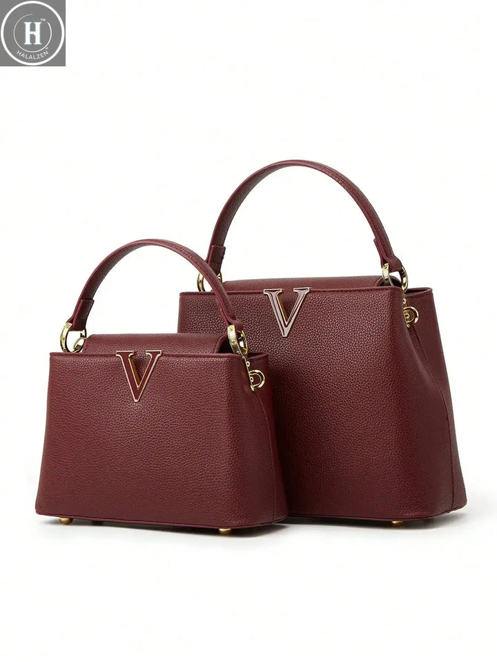 A fashionable crossbody bag with detachable shoulder straps and pebble-patterned leather for ladies HALALZEN