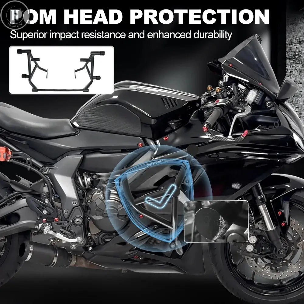 For Yamaha YZF-R7 2021-2022 2023 2024 2025 YZF R7 Motorcycle Engine Highway Guard Crash Bar  Stunt Cage Bumper Frame Protector HALALZEN