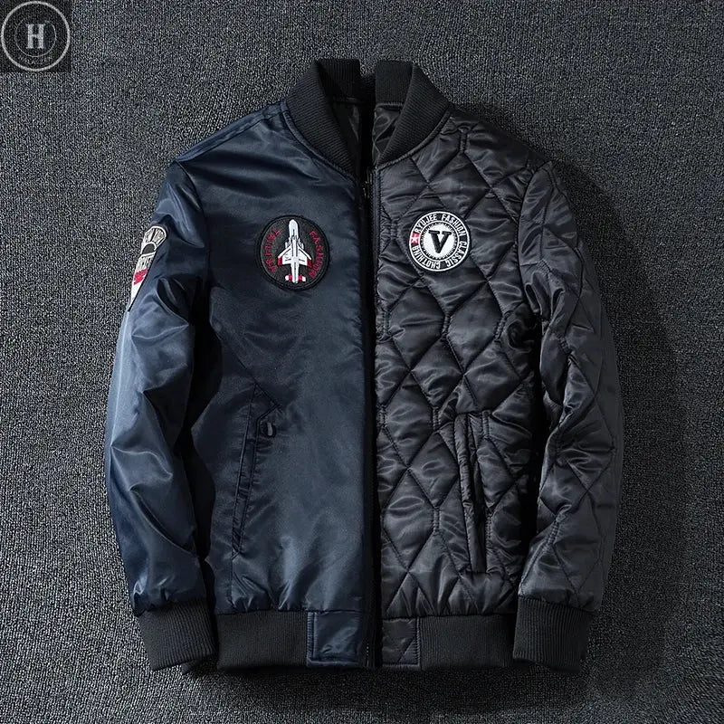 Coat Men's Air Force Pilot Jacket MA1 Autumn/Winter Baseball Suit Trendy Brand Double Sided Thickened Large HALALZEN