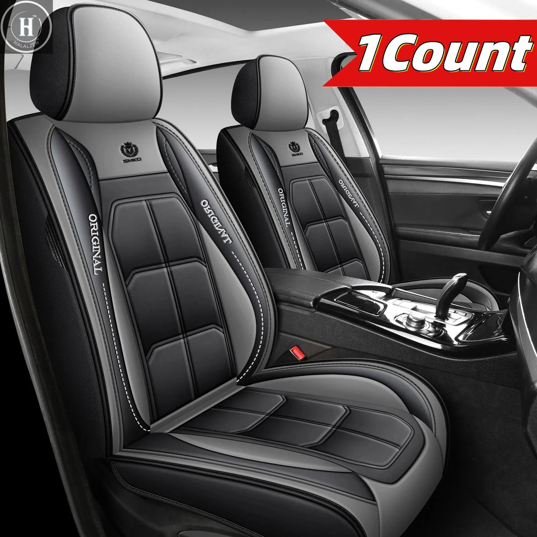 1pc Premium PU Leather Universal Fit Car Seat Cover All-Season Protector Mat with Soft Cushion Full Package Seat Cover HALALZEN